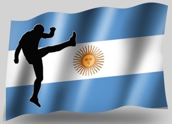 Country Flag Sport Icon Silhouette Series – Argentine Rugby Up and Under Kick