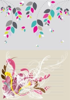 Beautiful floral abstract background in soft green, yellow and pink Great for textures and backgrounds for your projects!