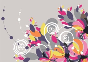 Beautiful floral background in vibrant orange, yellow and pink Great for textures and backgrounds for your projects!