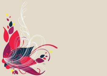 floral background design in vibrant colorful shades of red and green
