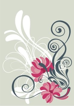 floral background in light pink and olive green