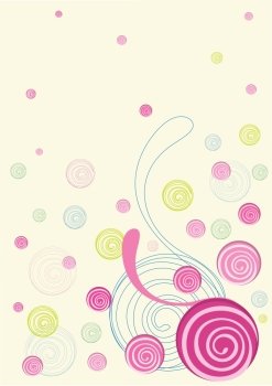 colorful floral doodle in vibrant pink and yellow

