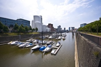 view of the Media harbor in Duesseldorf