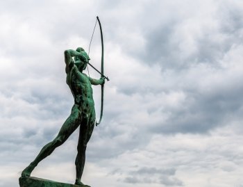 Archer. famous monument of the archer in Dresden