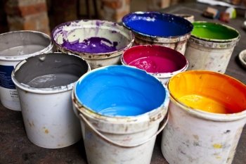 Photo of some natural colors in buckets