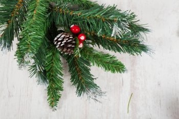 Branch of a christmas tree decoration for seasonal celebrations