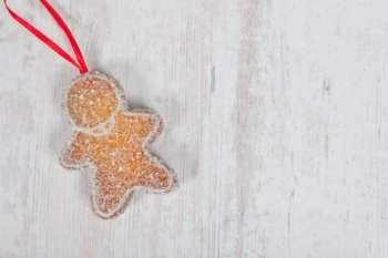 Typical cute cinnamon biscuit for Christmas tree decoration