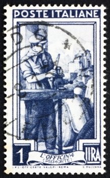 ITALY - CIRCA 1950: a stamp printed in the Italy shows Auto Mechanic, Piemonte, circa 1950