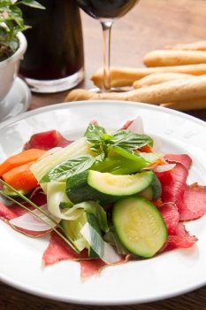 bresaola with  vegetables