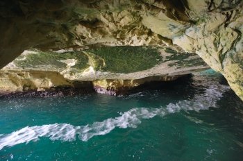 The white chalk cliffs and underground grottoes Rosh ha-Hanikra