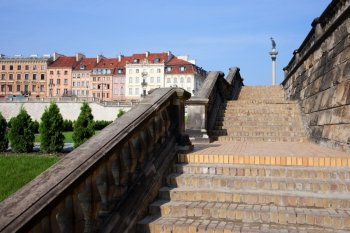 Entrance steps to the Old Town in Warsaw, Poland