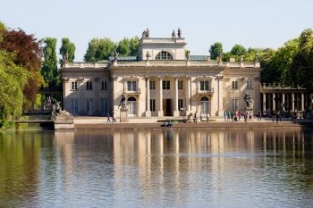 Palace on the Water, also called Lazienki Palace in Lazienki Royal Park, Warsaw, Poland