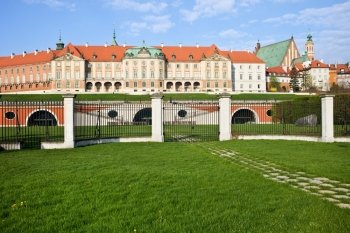 Royal Castle and The Kubicki Arcades in the Old Town of Warsaw, Poland