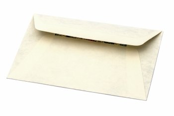 Old envelope isolated on white background
