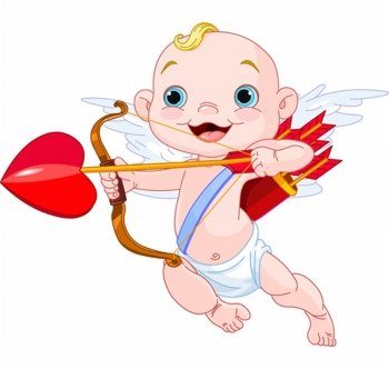 
Valentines Day Cupid ready to shoot his arrow
