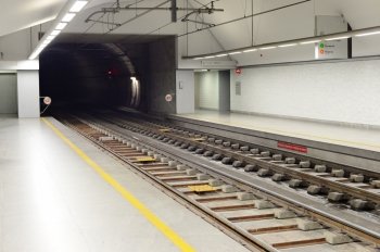 Empty metro station in Porto, Portugal