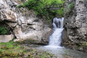 Waterfall near the Dryanovo monastery and the Bacho Kiro cave in Bulgaria