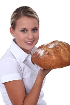salesgirl in bakery shop