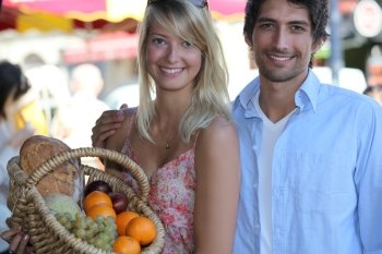 Couple at the market