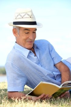 Senior man reading