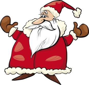 cartoon illustration of Cheerful Santa Claus