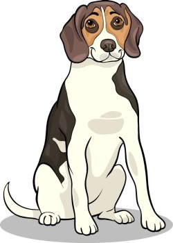 Cartoon Illustration of Cute Beagle Dog or Puppy