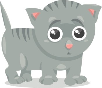 Cartoon Illustration of Cute Little Baby Animal Cat or Kitten