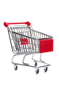 Shopping cart. Empty shopping cart, isolated on white background