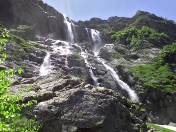 Caucasus waterfall. Arhyz. North Caucas travel
