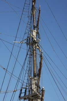 A Detail Shot of the Ropes on the Jeanie Johnston, Dublin