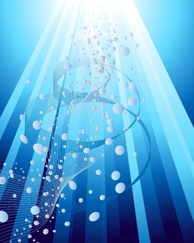 Underwater rays background for design use. Vector illustration.