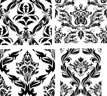 Damask seamless vector backgrounds set.  For easy making seamless pattern just drag all group into swatches bar, and use it for filling any contours.