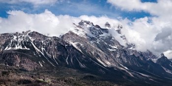 Dolomites mountains above Cortina D’Ampezzo. Italian Dolomites