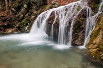Forest waterfall, Crimea, Ukraine