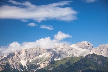 Alpine rocky mountains landscape, Italian Dolomites