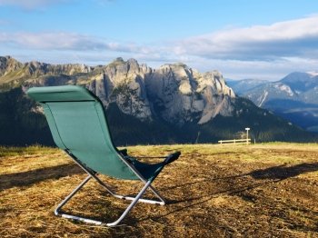 lounge chair with mountain view