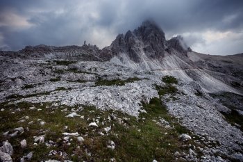 Monte Paterno at cloudy evening, Italian Dolomites