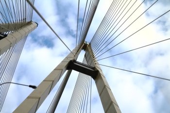 cable-stayed bridge in the sky