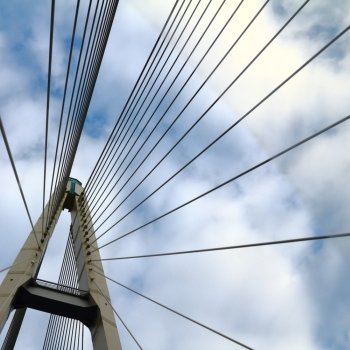 cable-stayed bridge in the sky