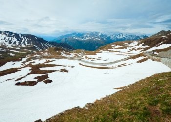 Summer (June) Alps mountain (view from Grossglockner High Alpine Road)