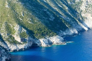 Summer coastline landscape (Zakynthos, Greece, near Navagio bay).