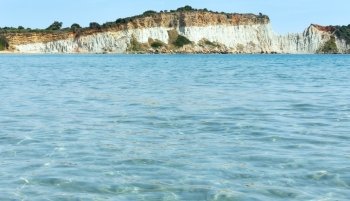 View from Gerakas beach. Summer coastline (Greece, Zakynthos, Ionian Sea).