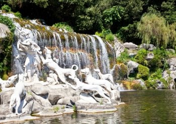 Famous Italian gardens of Reggia di Caserta, Italy.