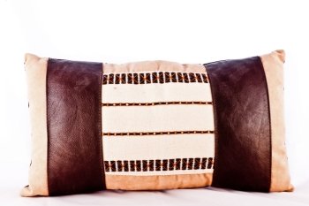 Handmade ethnic pillow, beutiful decorations (fabric and leather)