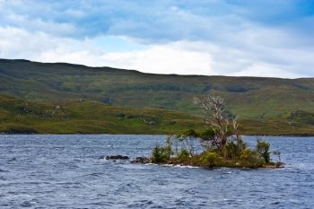 Scottish landscape in a cloudy day - Sutherland region