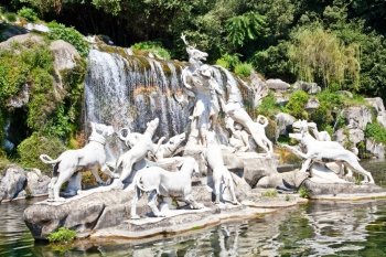 Famous Italian gardens of Reggia di Caserta, Italy.