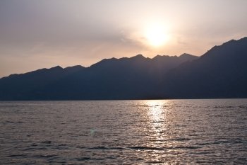 Italian alpine lake Lago di Garda