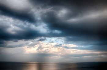 Dramatic Seascape background with panoramic view.
