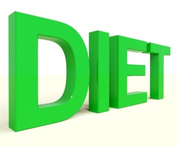 Dieting Word Shows Diet Information And Recommendations. Dieting Advice Confusion Monitor Shows Diet Information And Recommendations