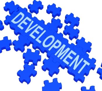 Development Puzzle Shows Business Improvement And Progress